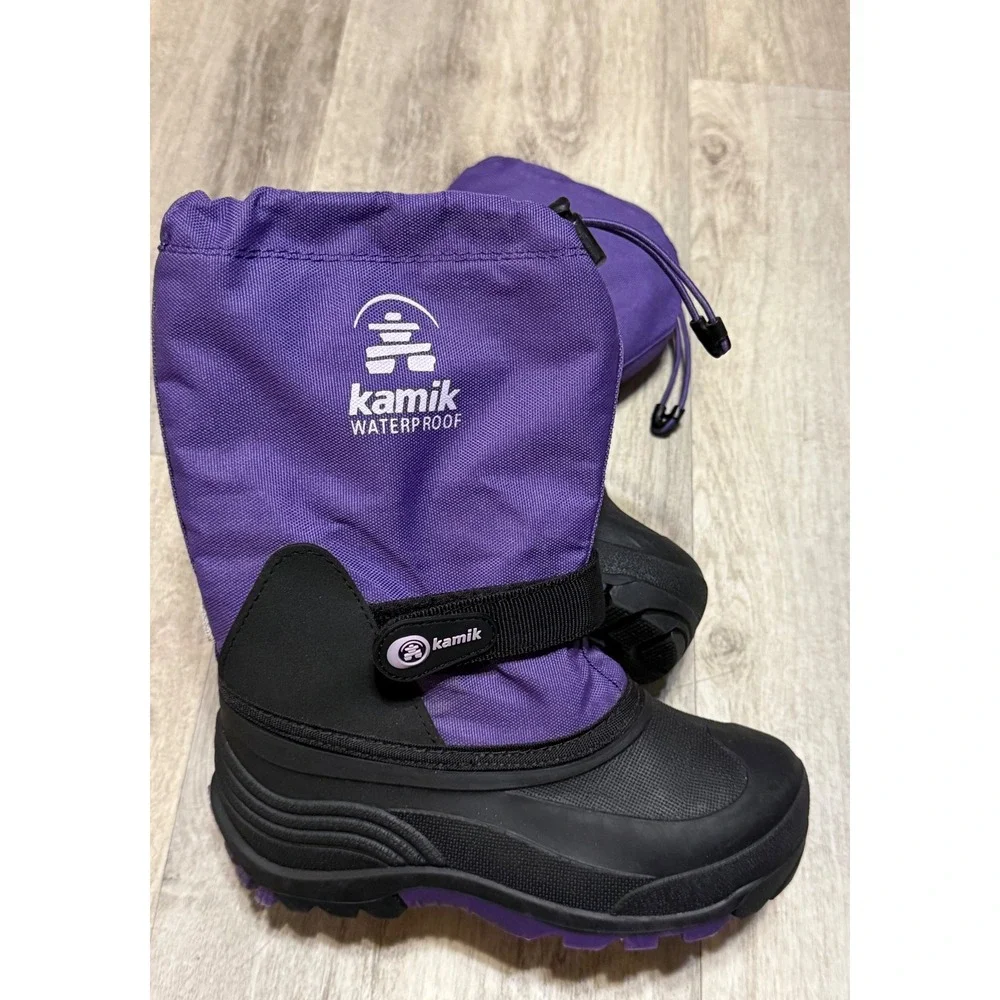 Kamik Kids Purple Waterproof Winter Snow Boots Size 1 Made in‎ Canada Adjustable